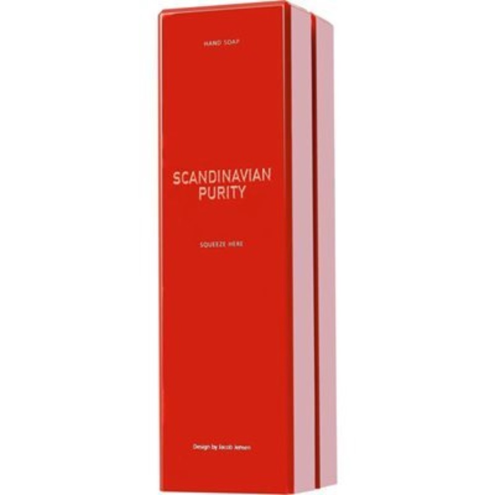 Scandinavian Purity Soap Hand Wash dispenser Red With Scented Soap inside New